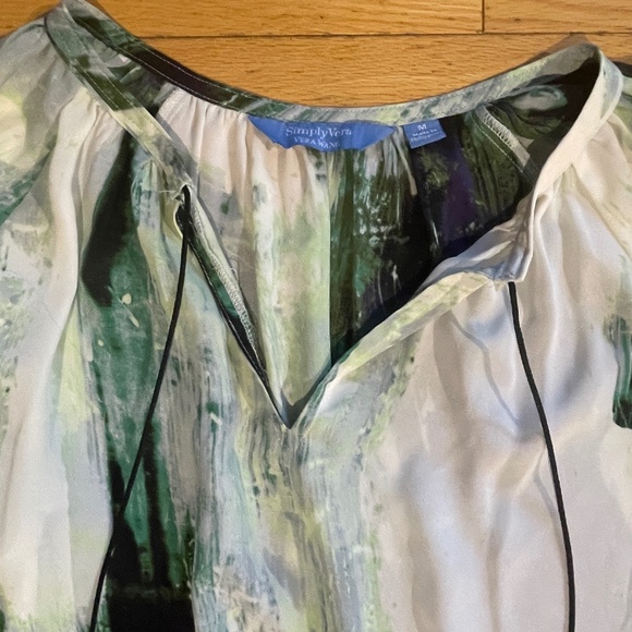 Women’s Simply Vera by Vera Wang Multi-Coloured Peasant Boho Blouse - Picture 3 of 5